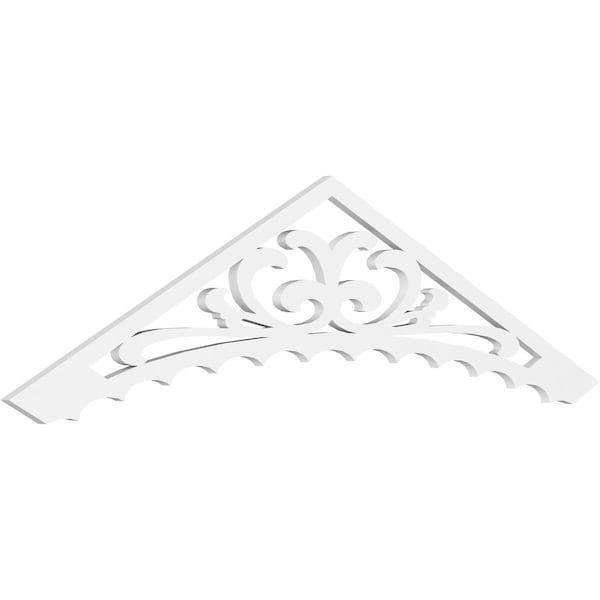 Ekena Millwork Pitch Genova Architectural Grade PVC Gable Pediment, 72"W x 18"H x 1"P (6/12) GPP072X018X100GEN - main